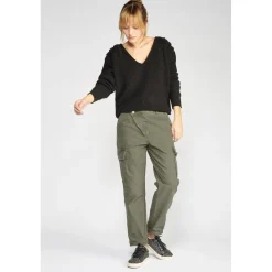 Pantalon loose, large COSYARMY vert en coton
