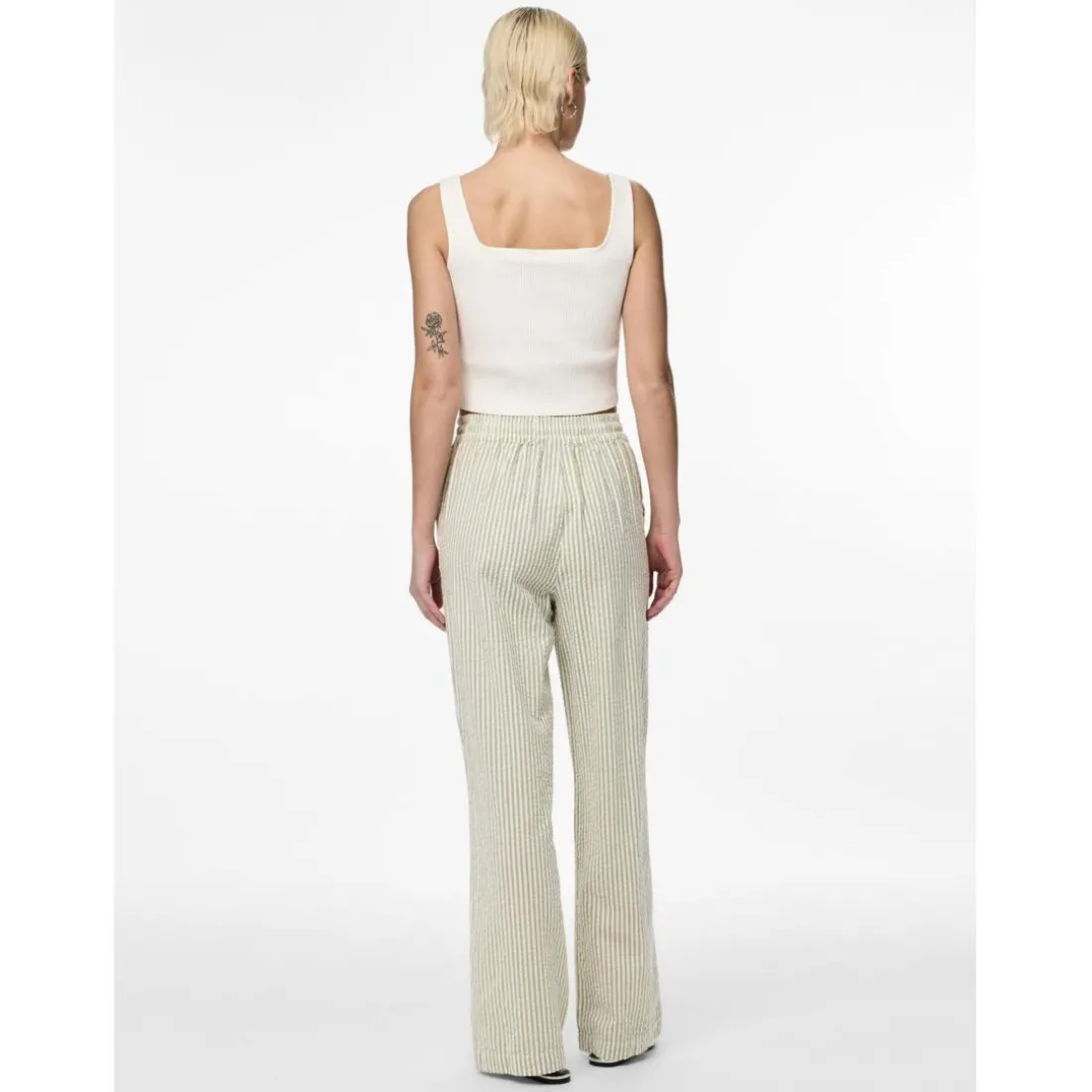 Pantalon loose string en coton Sally beige clair Lyra