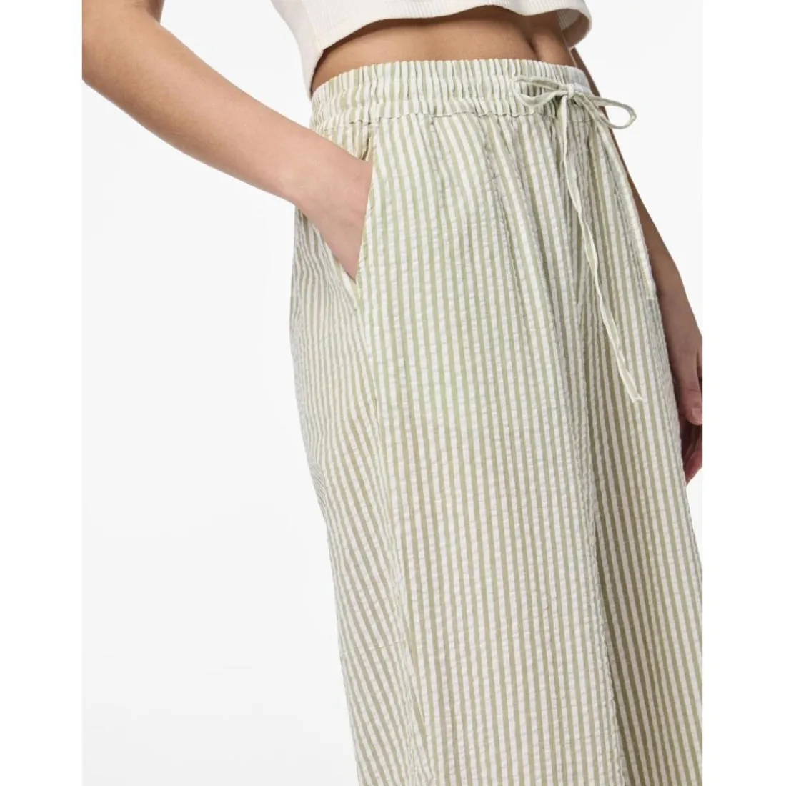 Pantalon loose string en coton Sally beige clair Lyra