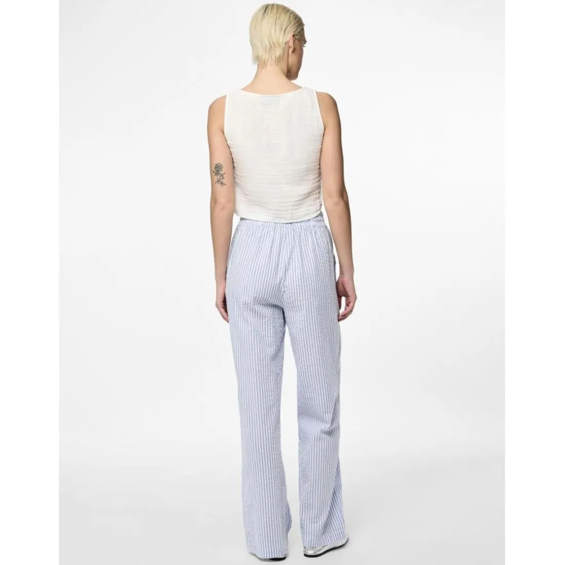 Pantalon loose string en coton Sally bleu Esme