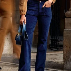 Pantalon marine SONNY VELOURS en coton