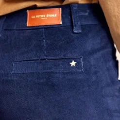 Pantalon marine SONNY VELOURS en coton