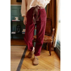Pantalon MARISOL - Framboise Cuite bordeaux en coton