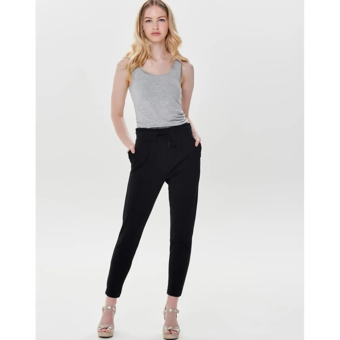 Pantalon noir en viscose Vox