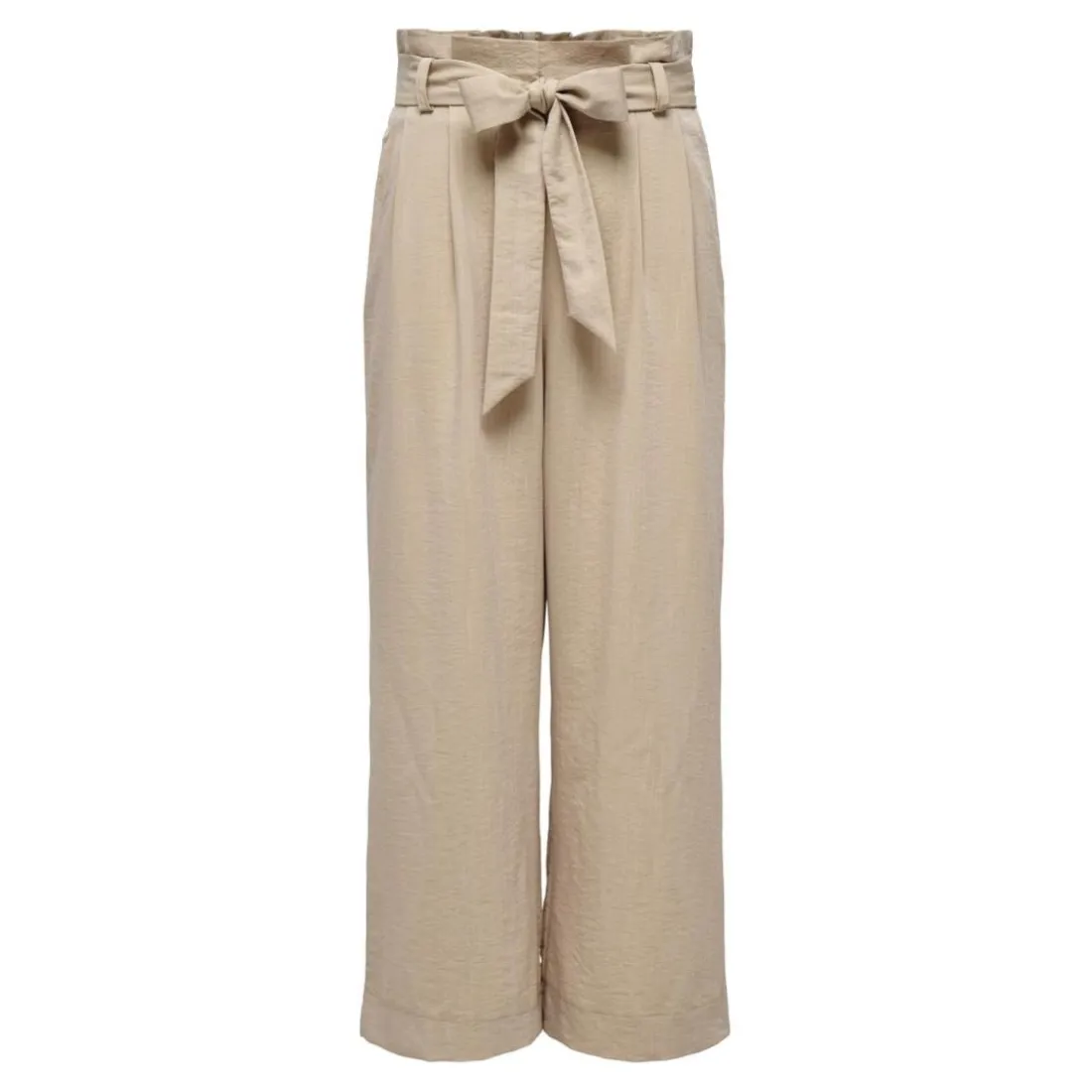 Pantalon paperbag beige en viscose Pax