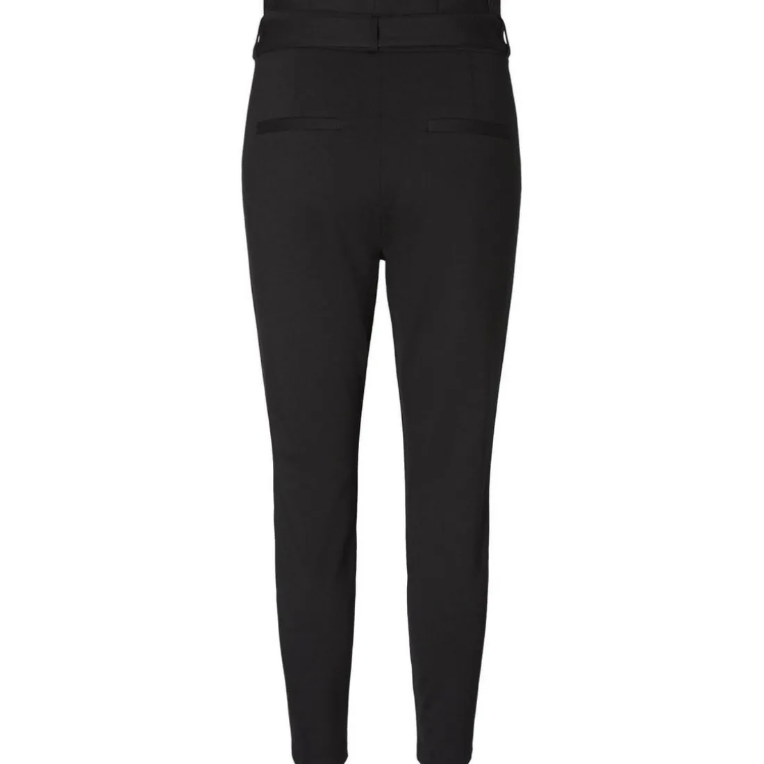 Pantalon paperbag Loose Fit Taille haute Pleine longueur noir en viscose