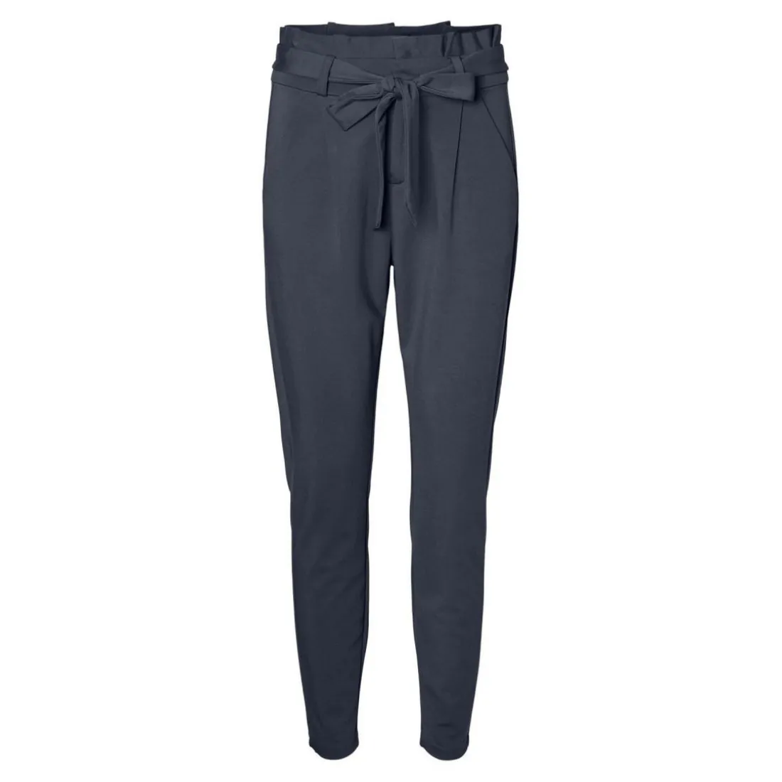 Pantalon paperbag Loose Fit Taille haute bleu en viscose