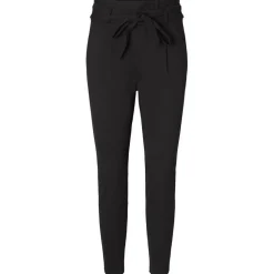 Pantalon paperbag Loose Fit Taille haute noir en viscose Nell
