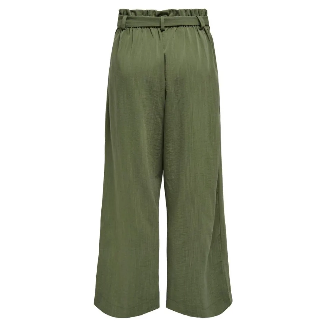 Pantalon paperbag vert en viscose Rhea