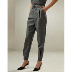 Pantalon peigné Glen Flex rouge en soie