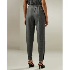 Pantalon peigné Glen Flex rouge en soie