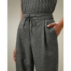 Pantalon peigné Glen Flex rouge en soie