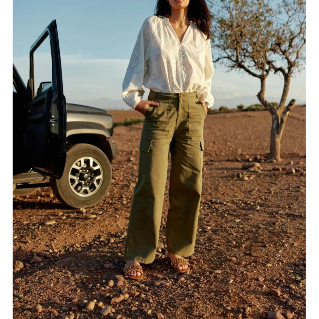 Pantalon PINA kaki en coton