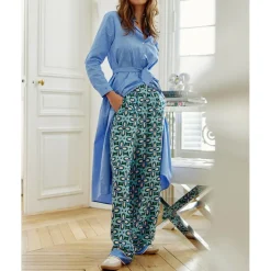 Pantalon POLETTE T trefle en viscose vert