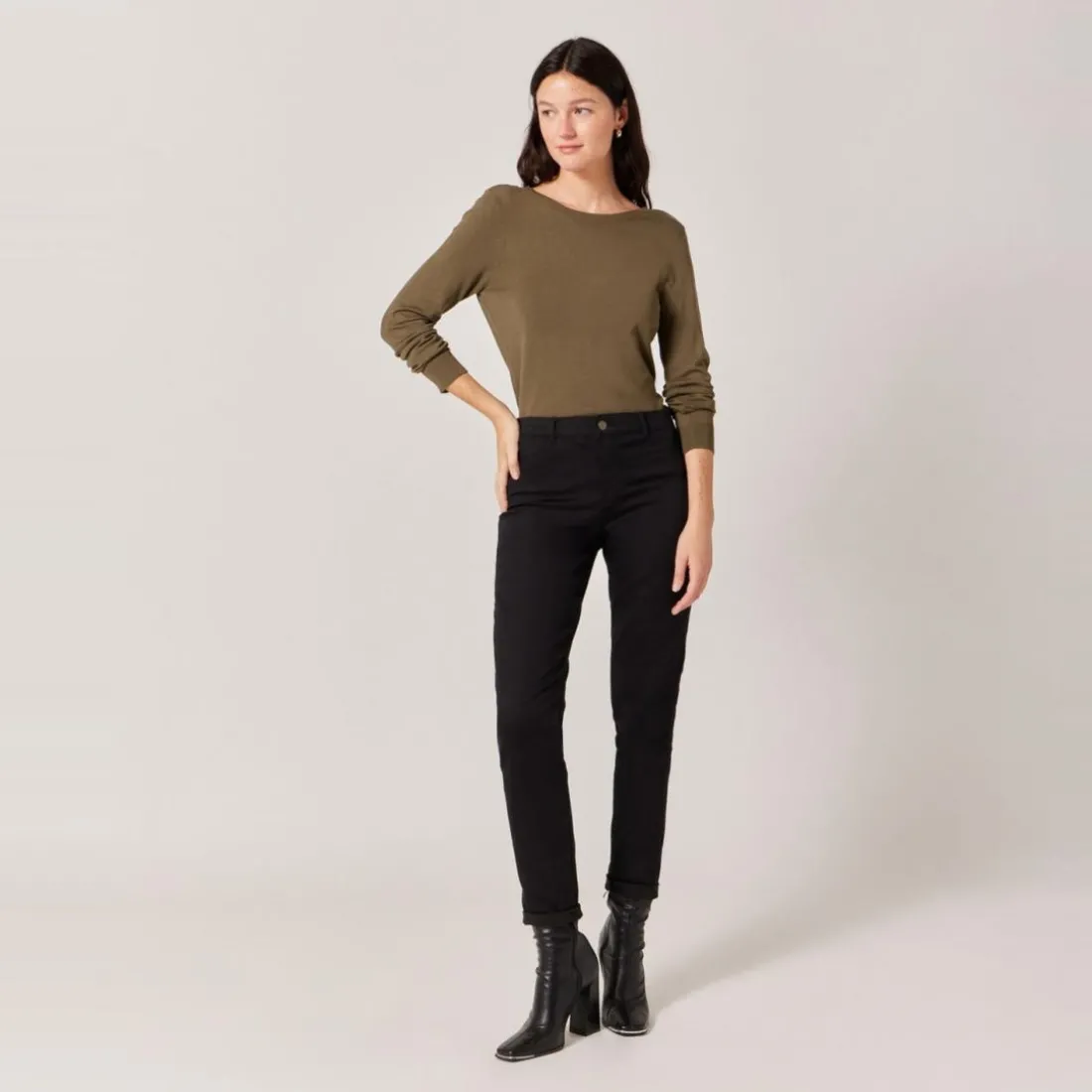 Pantalon power stretch skinny+ noir en coton