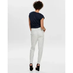 Pantalon Rayures blanc en viscose