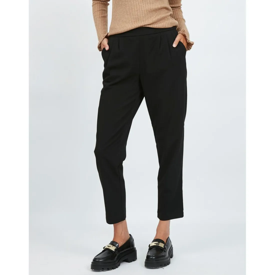 Pantalon regular fit noir Clara