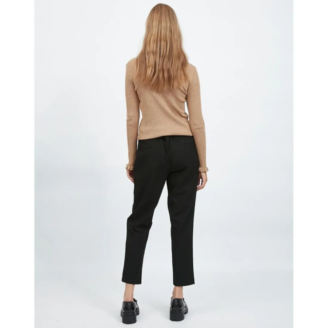 Pantalon regular fit noir Clara