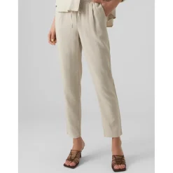 Pantalon Regular Fit Taille moyenne Longueur cheville beige