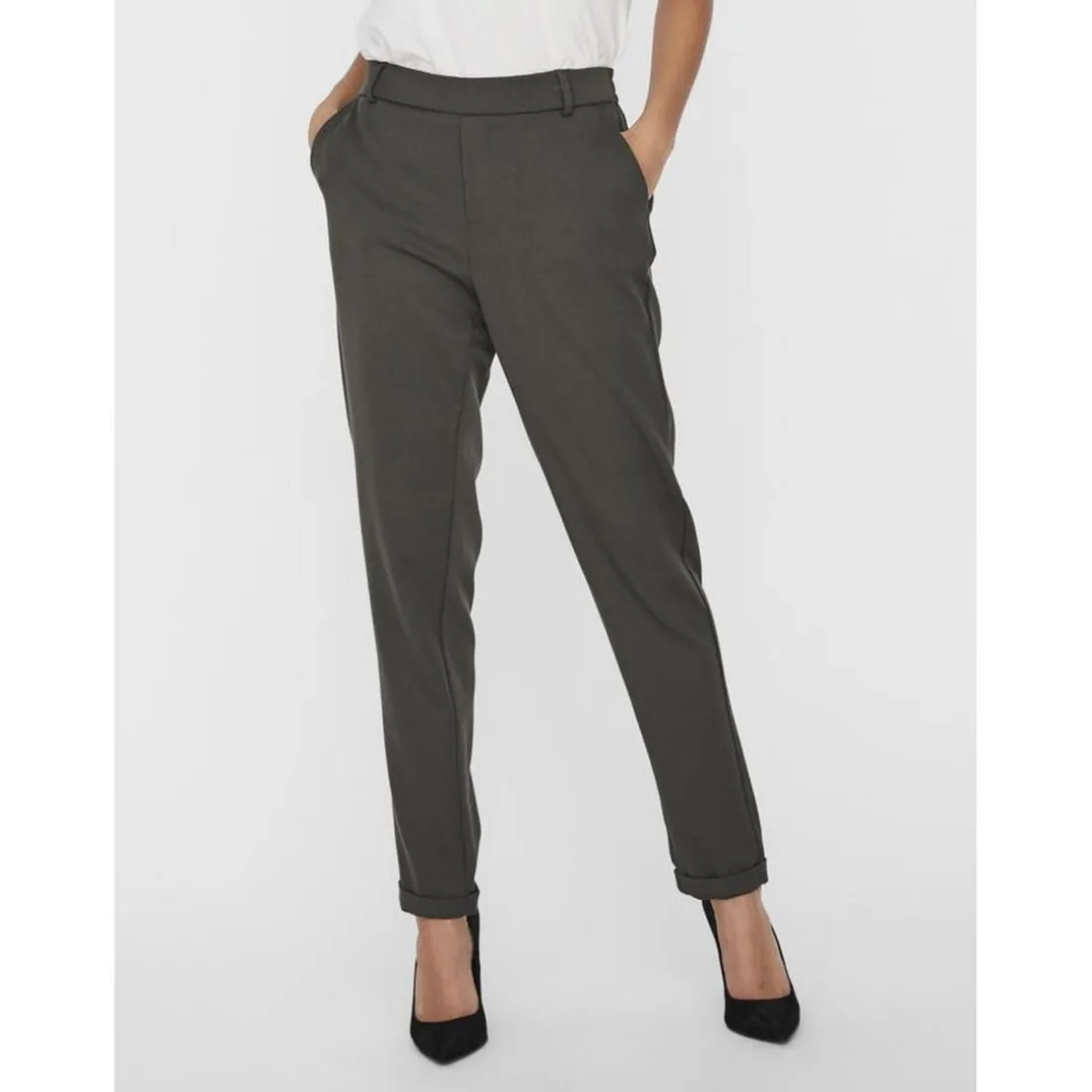 Pantalon Regular Fit Taille moyenne vert