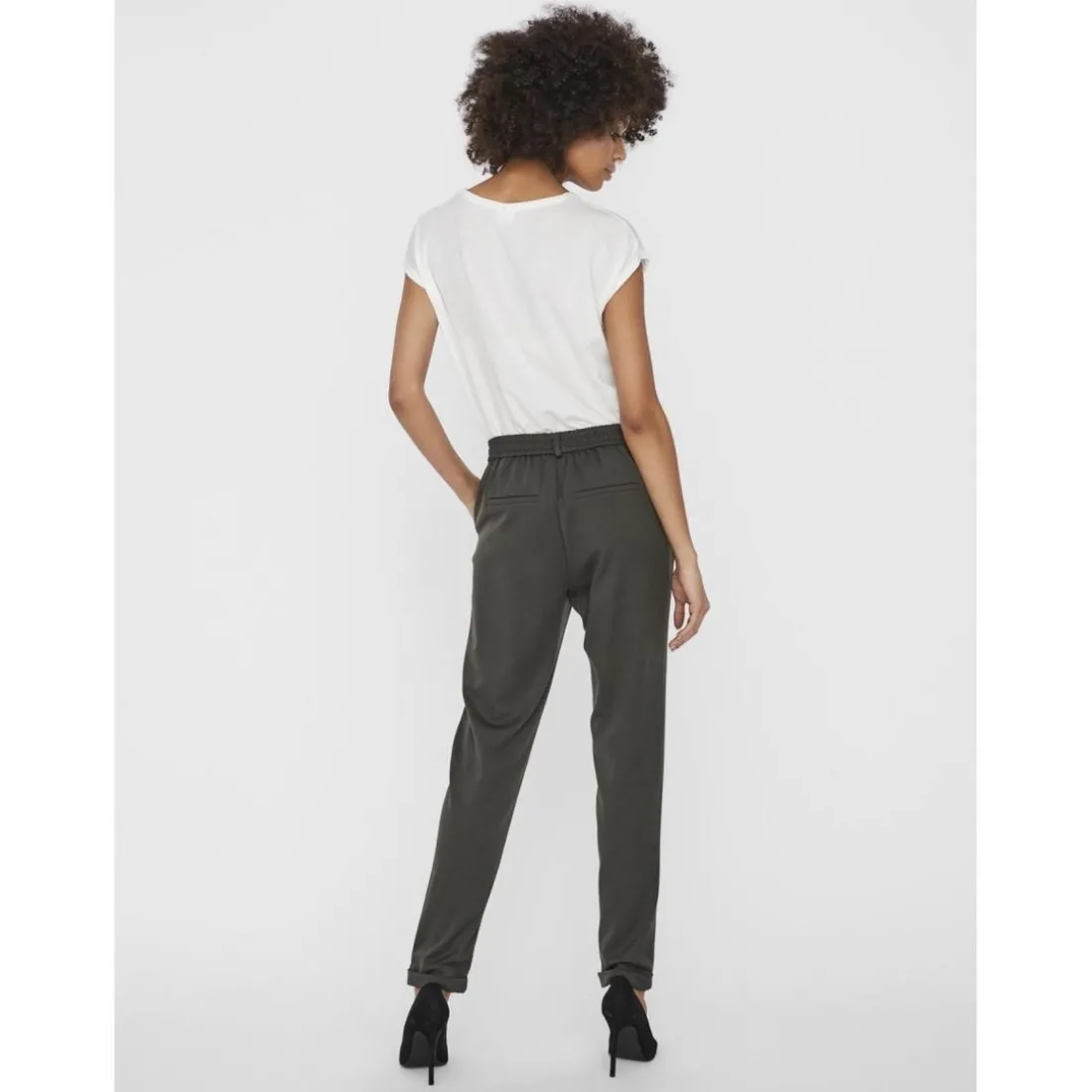 Pantalon Regular Fit Taille moyenne vert