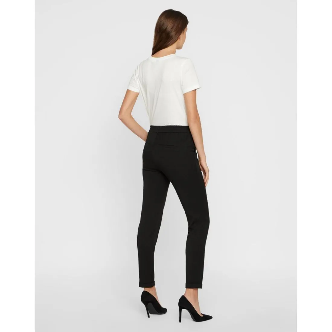 Pantalon Regular Fit Taille moyenne Pleine longueur noir Demi
