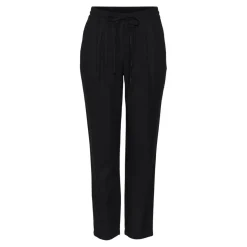 Pantalon Regular Fit Taille moyenne Longueur cheville noir en viscose