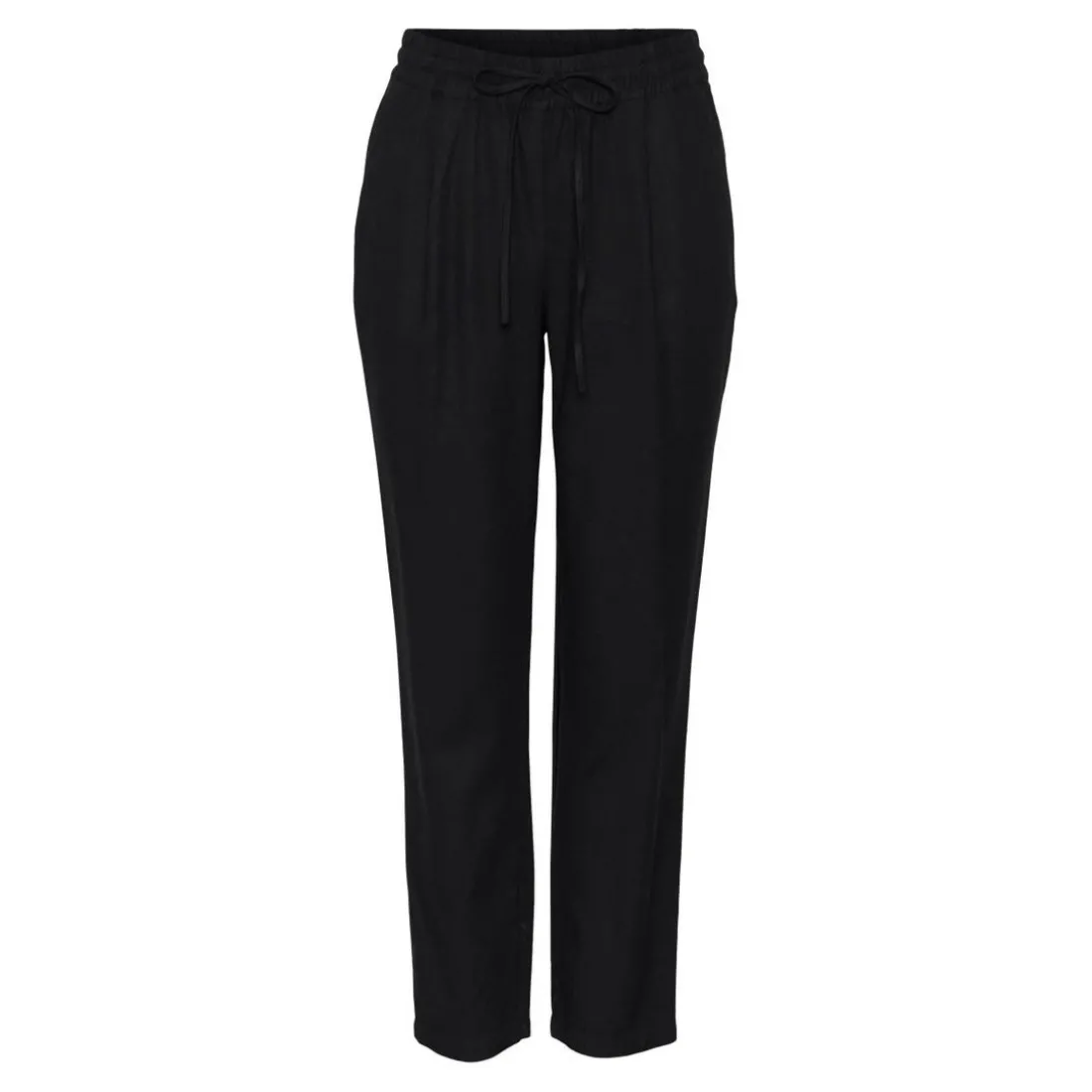 Pantalon Regular Fit Taille moyenne Longueur cheville noir en viscose
