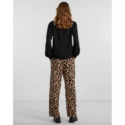 Pantalon regular fit taille élastiquée noir Cleo