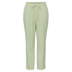 Pantalon Regular Fit Taille moyenne Longueur cheville vert en viscose