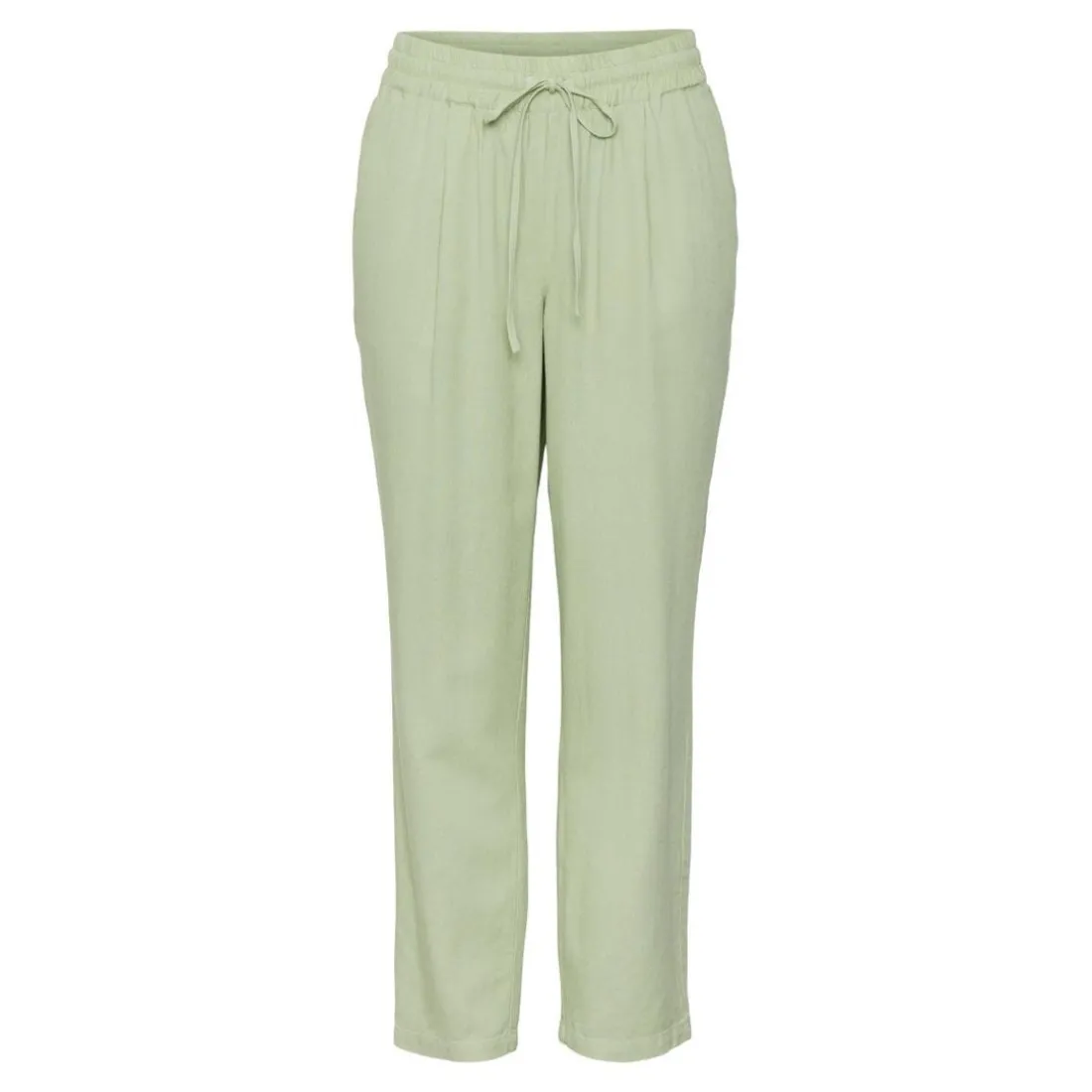 Pantalon Regular Fit Taille moyenne Longueur cheville vert en viscose