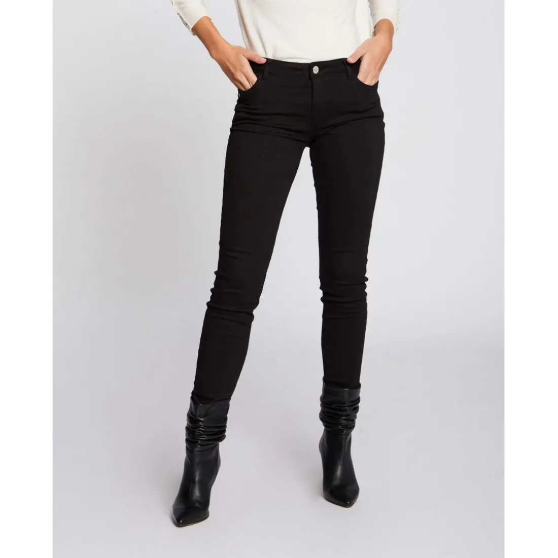 Pantalon skinny taille basse noir