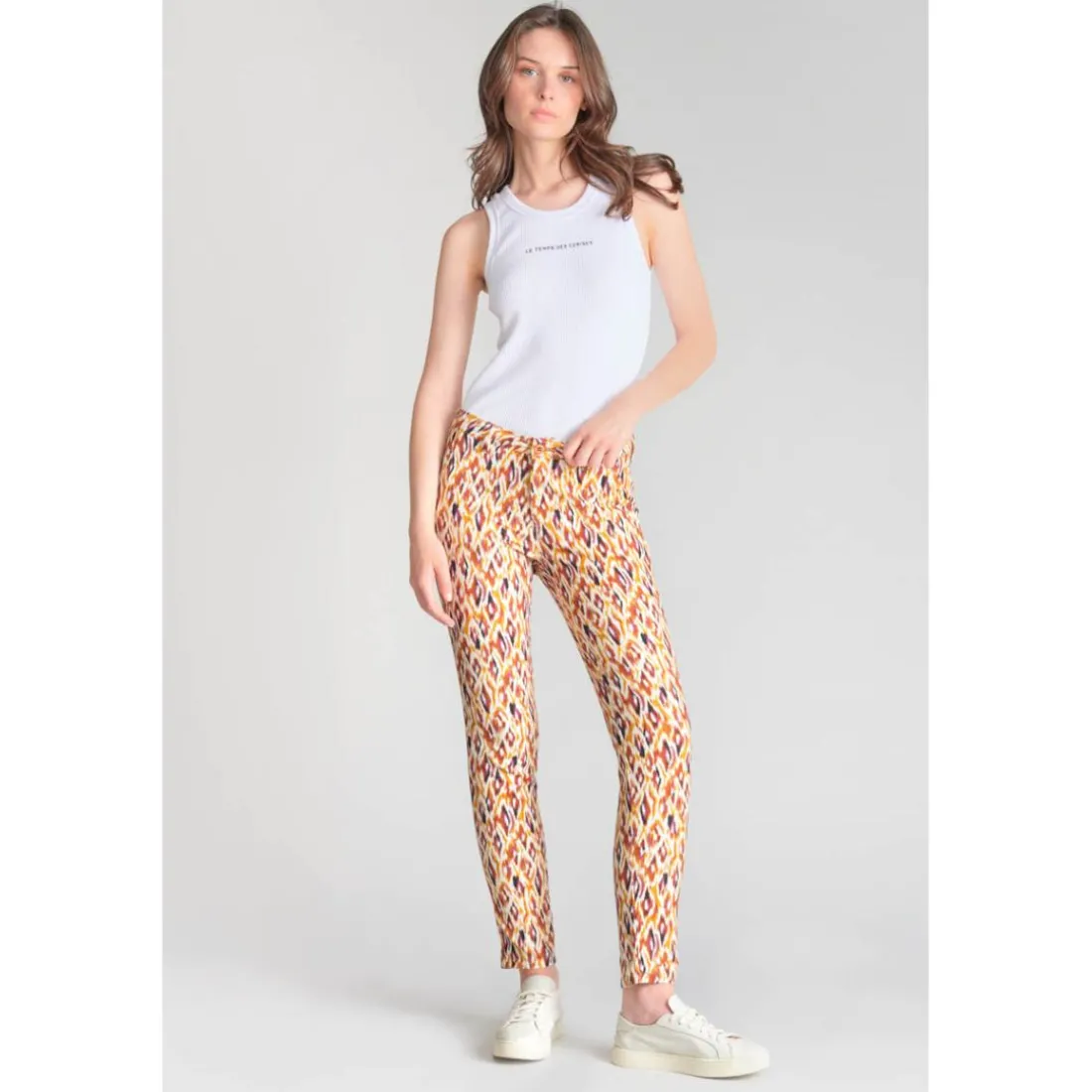 Pantalon slim DYLI MAY fauve jaune en coton Nea