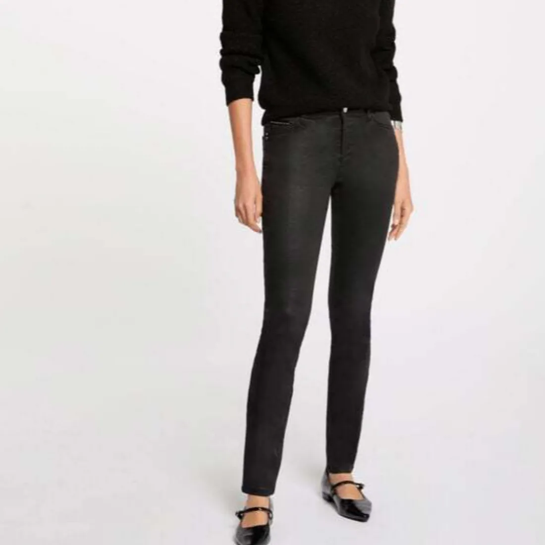 Pantalon slim femme Morgan noir en coton