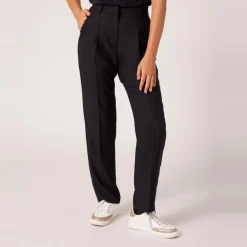 Pantalon slim femme noir en viscose