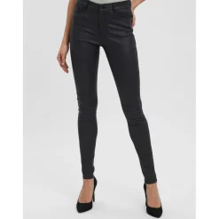 Pantalon slim noir en viscose