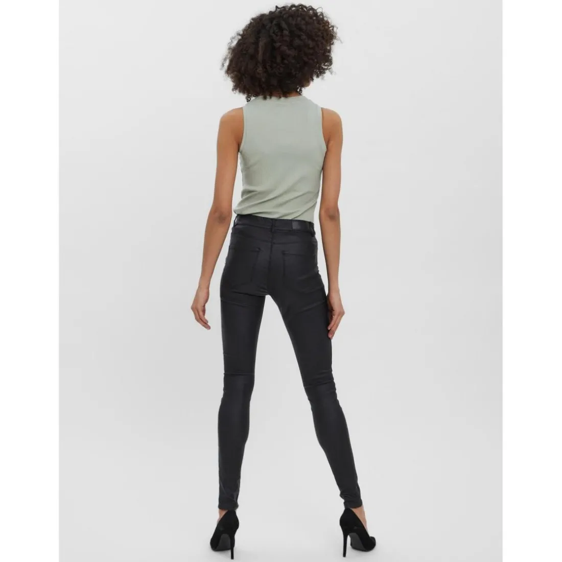 Pantalon slim noir en viscose