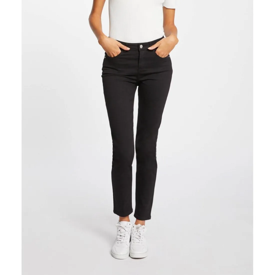 Pantalon slim taille standard noir