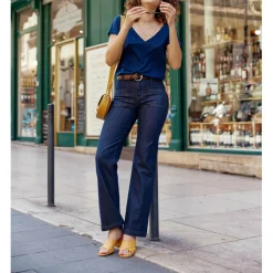Pantalon SONNY- Brut bleu en coton