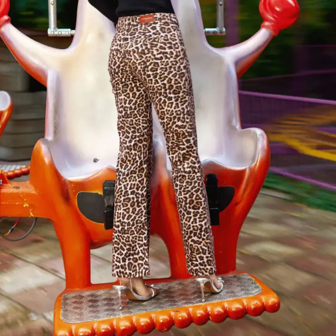 Pantalon SONNY leopard en coton