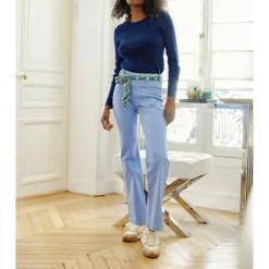 Pantalon SONNY T bleu ciel en coton