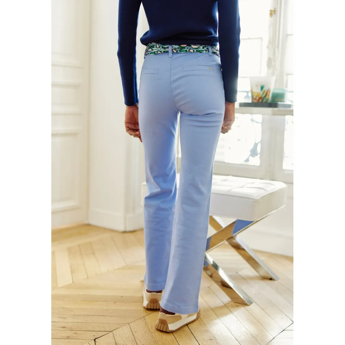 Pantalon SONNY T bleu ciel en coton