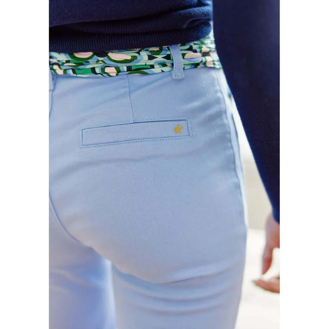 Pantalon SONNY T bleu ciel en coton