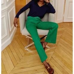 Pantalon SONNY vert gazon en coton