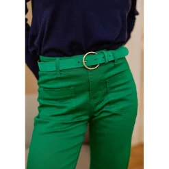Pantalon SONNY vert gazon en coton