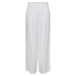Pantalon taille haute blanc en lin Xena
