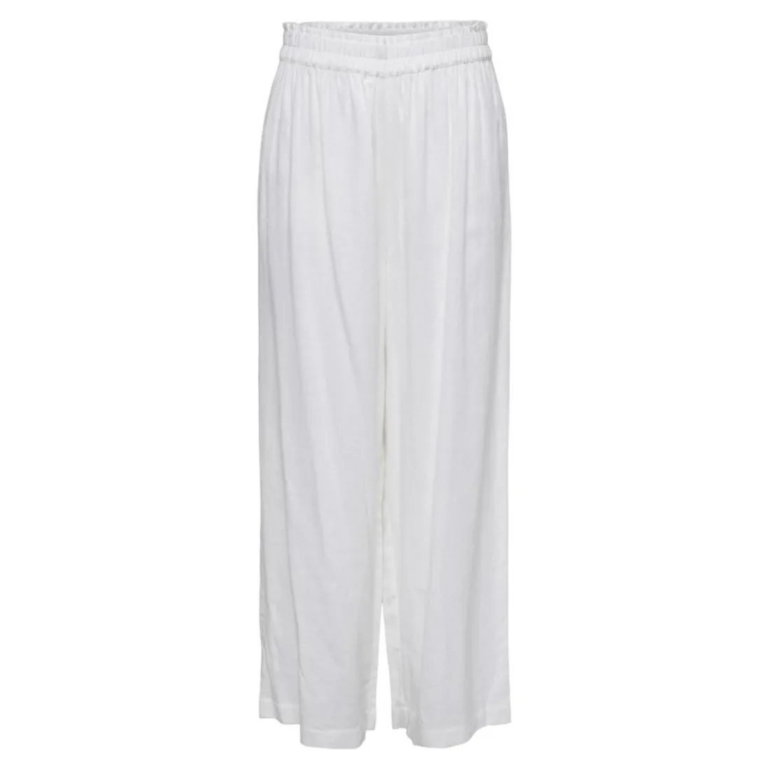 Pantalon taille haute blanc en lin Xena