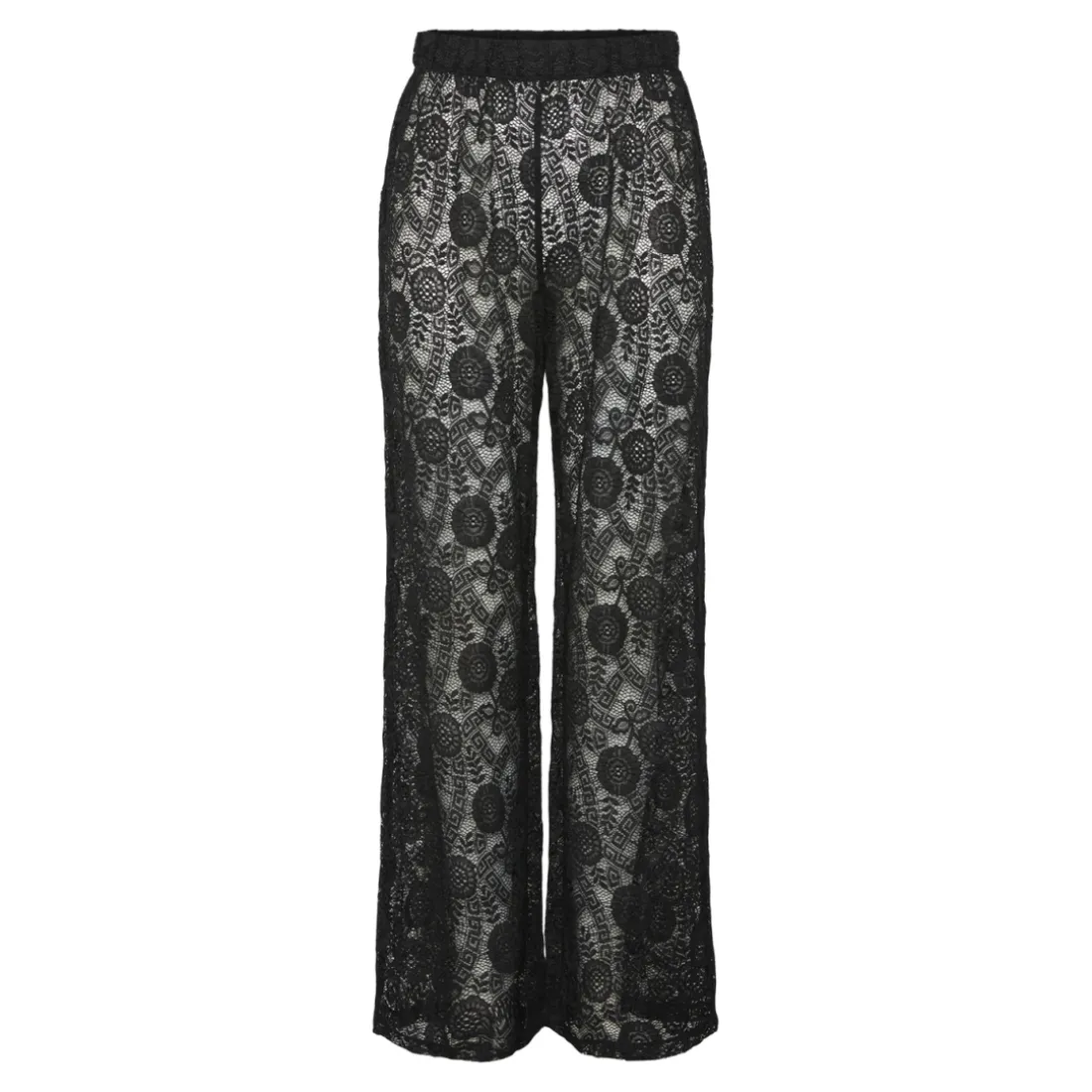 Pantalon taille haute en dentelle Colline noir Rae