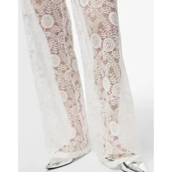 Pantalon taille haute en dentelle Colline blanc écru Ivy
