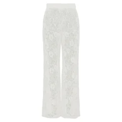 Pantalon taille haute en dentelle Colline blanc écru Ivy
